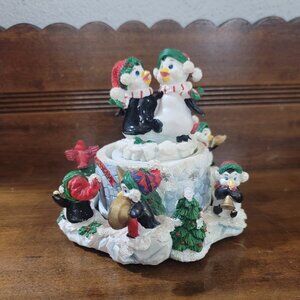 St. Nicholas Square Vintage Penguin Musical Collectable White Christmas Holiday